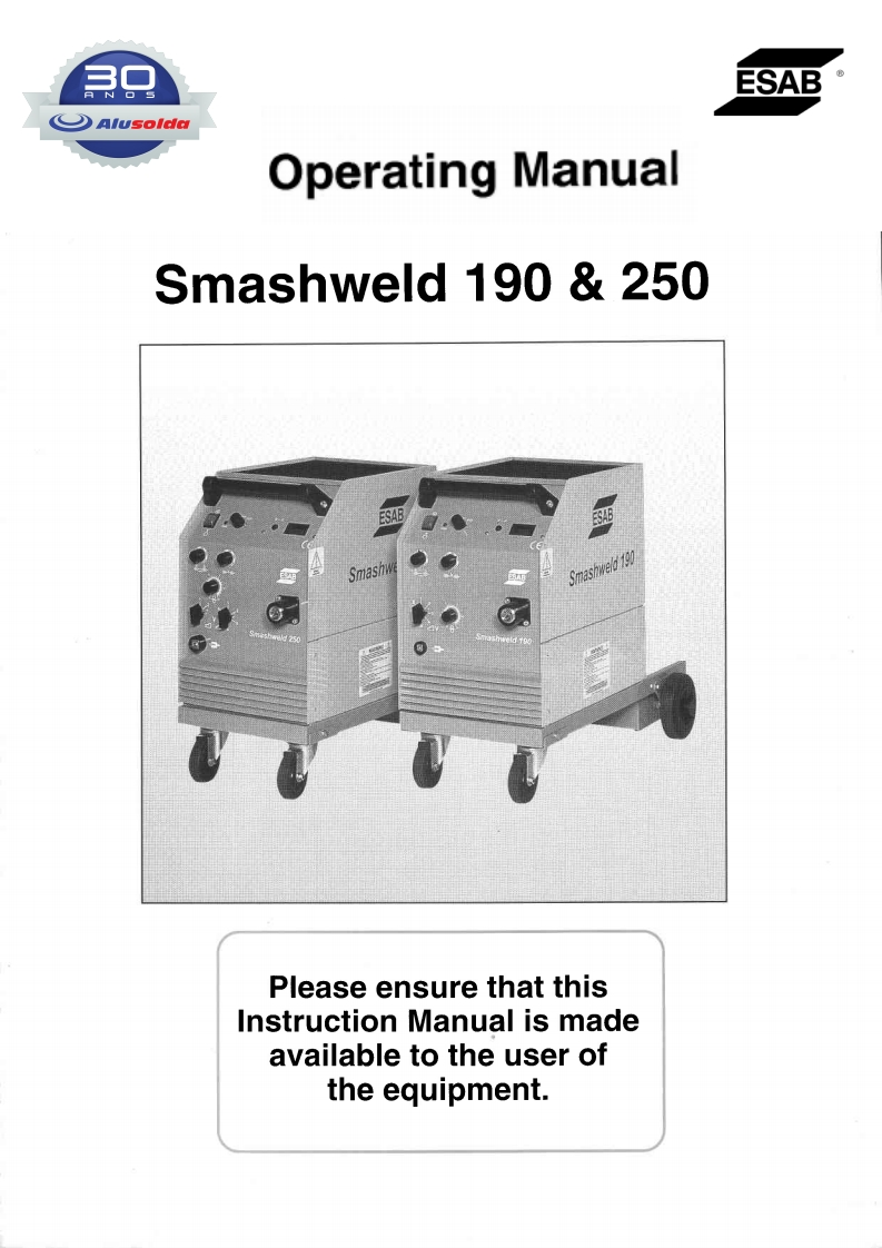 ESAB_SMASHWELD_190__250操作手册含电器原理图