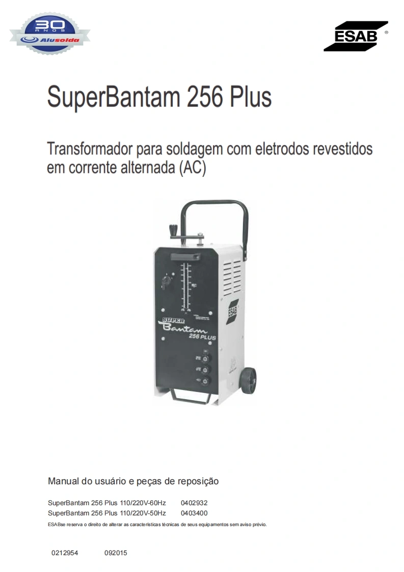 ESAB_SUPER_BANTAM_256_PLUS操作手册含电器原理图-找手册网
