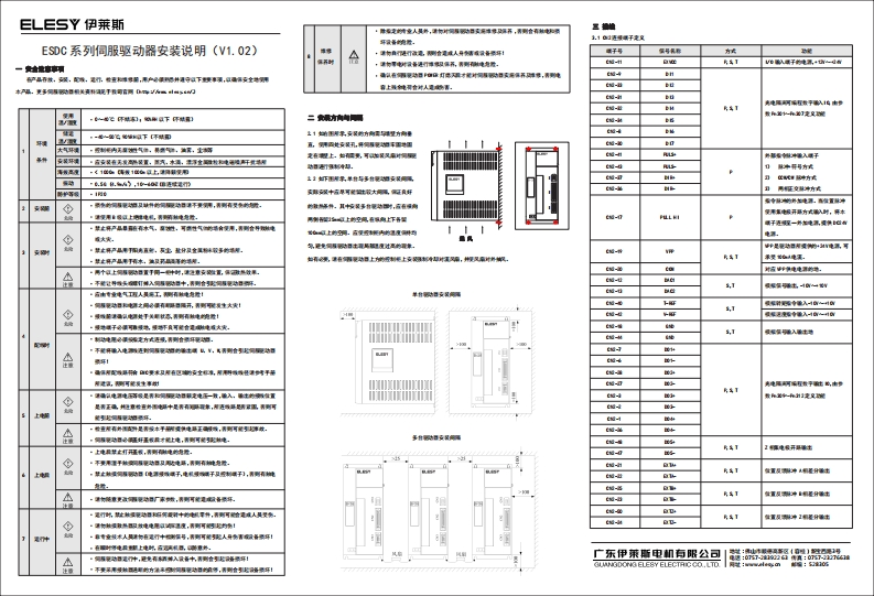 ESDC系列伺服驱动器安装说明（V1.02）