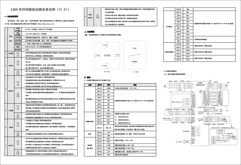 ESDD系列伺服驱动器安装说明（V1.01）