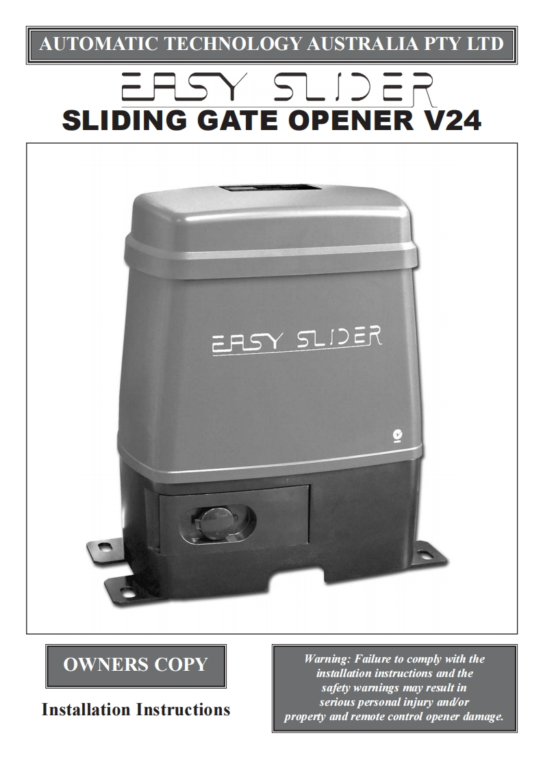 ESV-24-Easy-Slider-ALPS-操作说明书手册