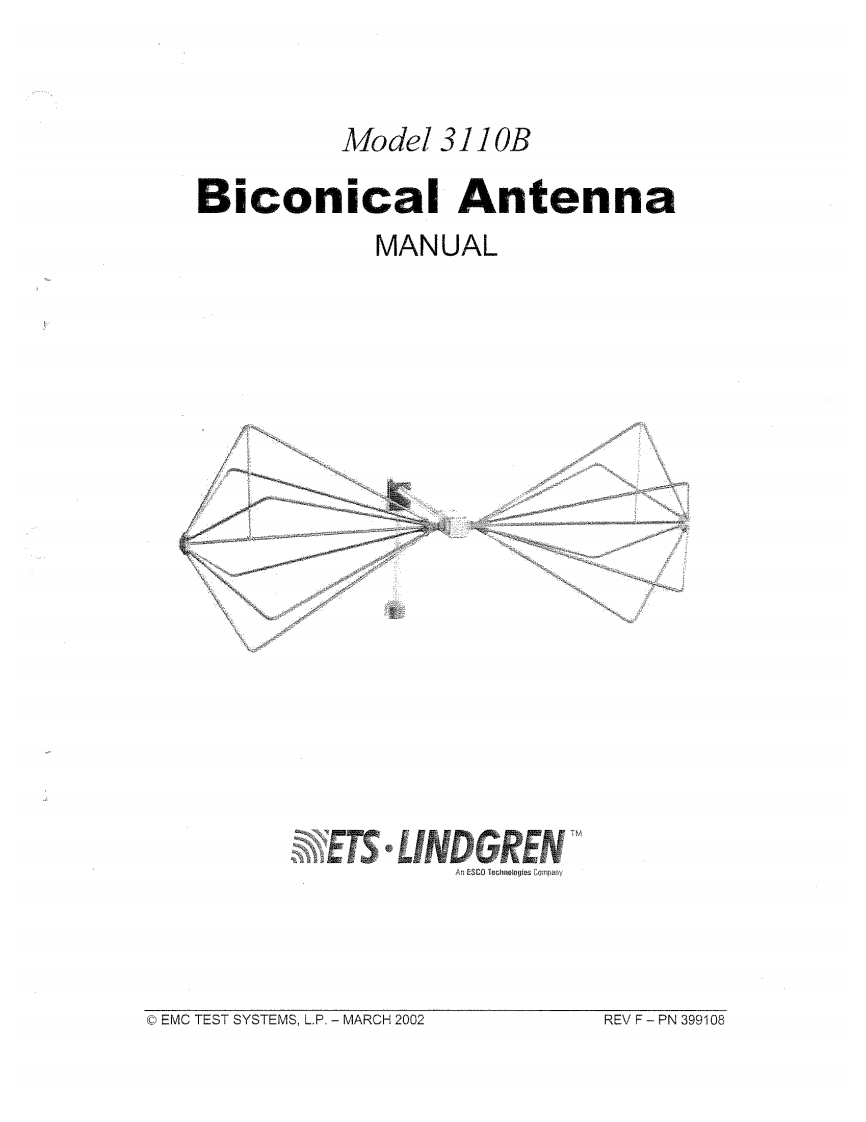 ETS-LINDGREN-3110B-Instruction操作说明书手册