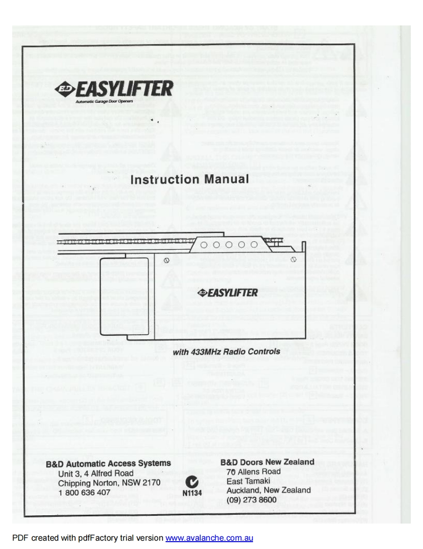 Easylifter-SDO-Pre-2006-操作说明书手册