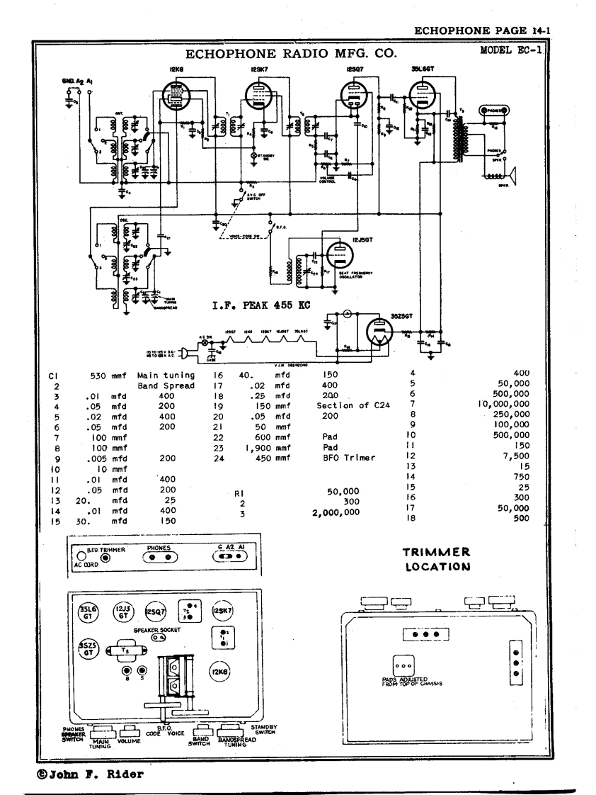 Echophone_EC-1_维修维护电器原理图手册
