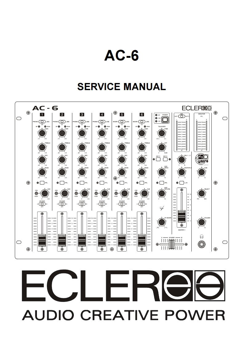 Ecler-AC6-mix-维修说明书手册含电器原理图