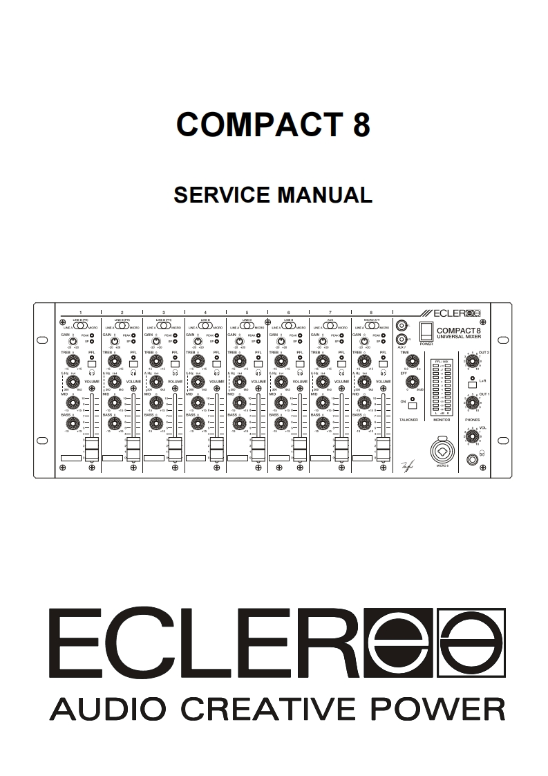 Ecler-Compact8-mix-维修说明书手册含电器原理图