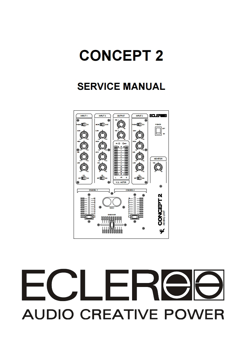 Ecler-Concept2-mix-维修说明书手册含电器原理图