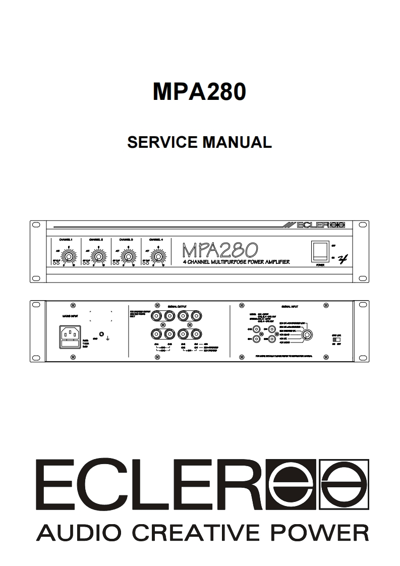 Ecler-MPA280-pwr-维修说明书手册含电器原理图