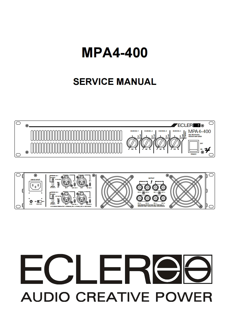 Ecler-MPA4_400-pwr-维修说明书手册含电器原理图