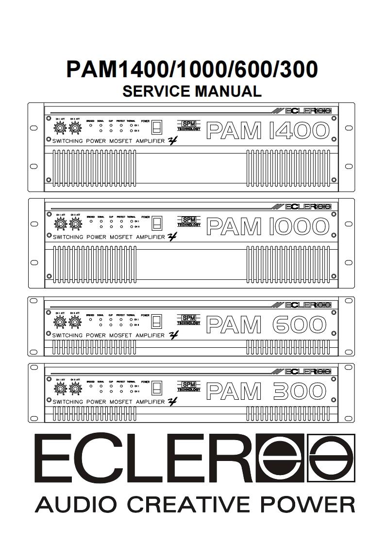 Ecler-PAM300-pwr-维修说明书手册含电器原理图