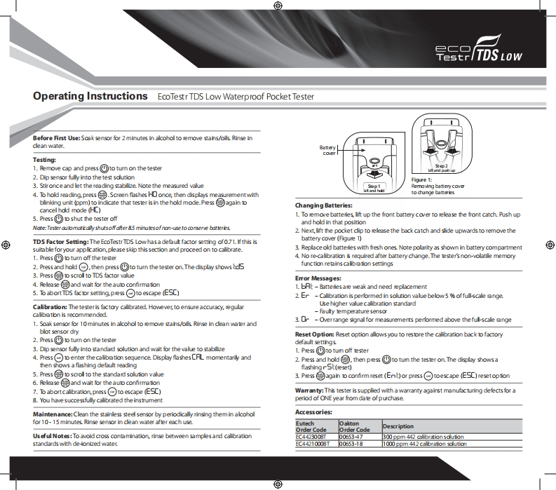 EcoTestr使用说明书手册uctions-LowTDS
