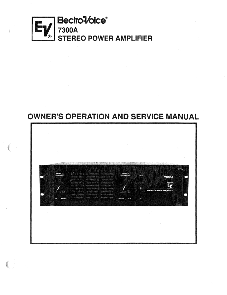 ElectroVoice-7300A-pwr-维修说明书手册含电器原理图