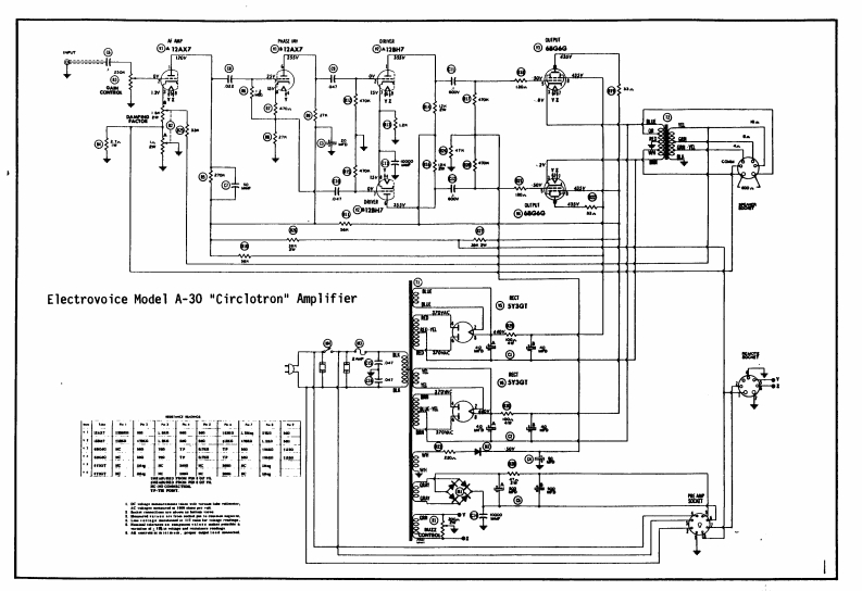 ElectroVoice-A30Circlotron-pwr-维修说明书手册含电器原理图