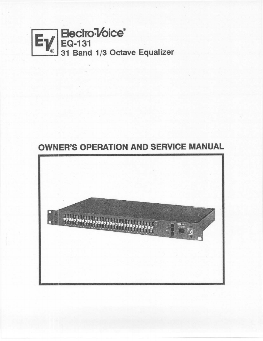 ElectroVoice-EQ131-eq-维修说明书手册含电器原理图