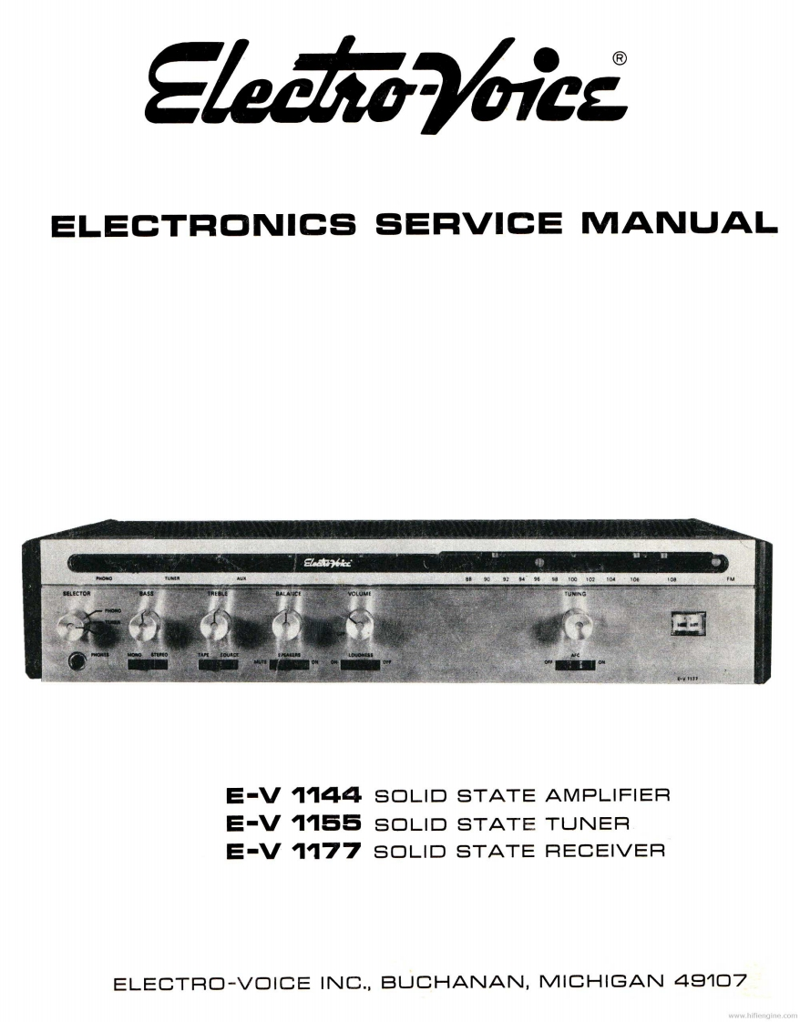 ElectroVoice-EV1144-int-维修说明书手册含电器原理图