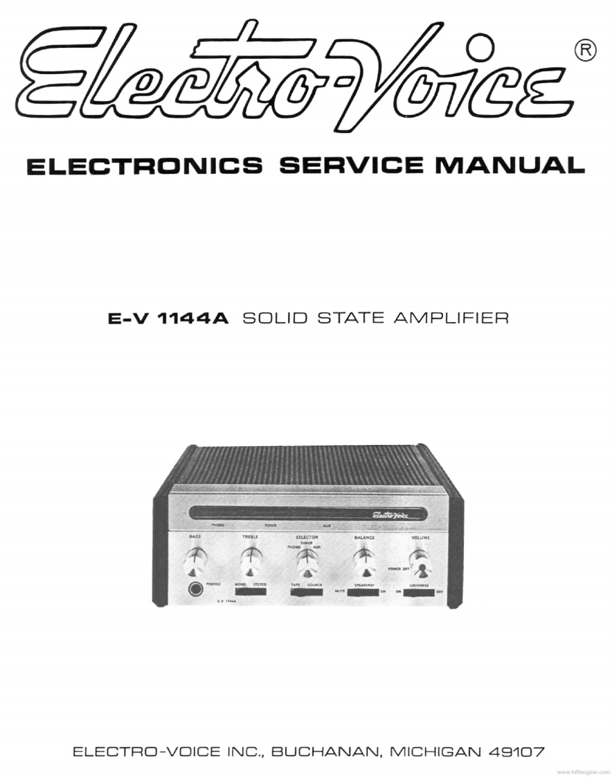 ElectroVoice-EV1144A-int-维修说明书手册含电器原理图