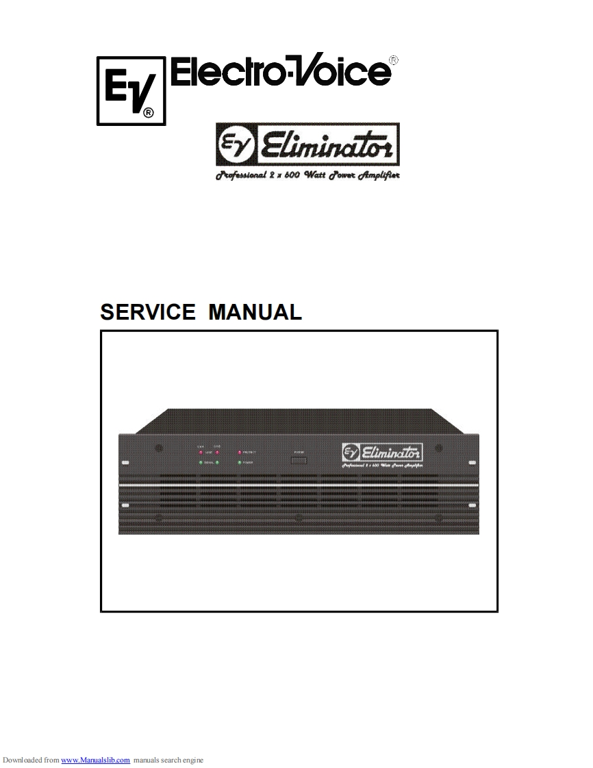 ElectroVoice-Eliminator-pwr-维修说明书手册含电器原理图