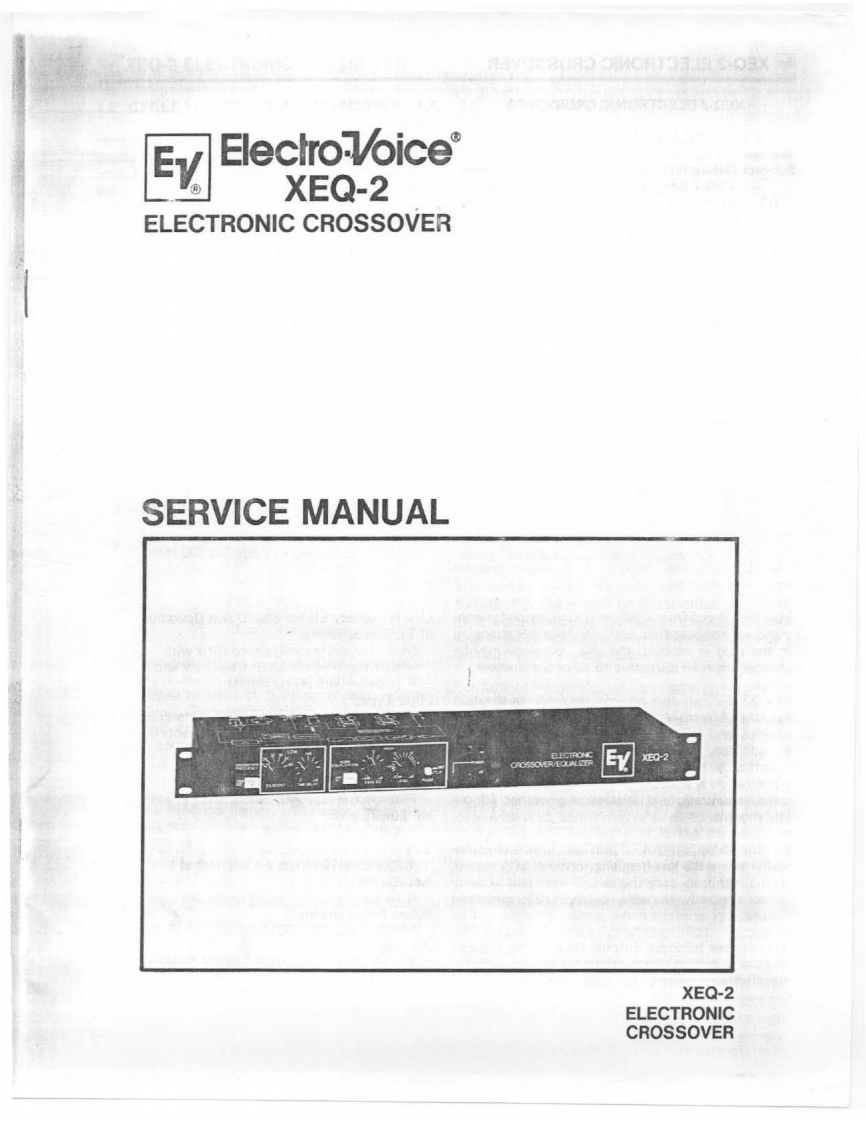 ElectroVoice-XEQ2-xo-维修说明书手册含电器原理图