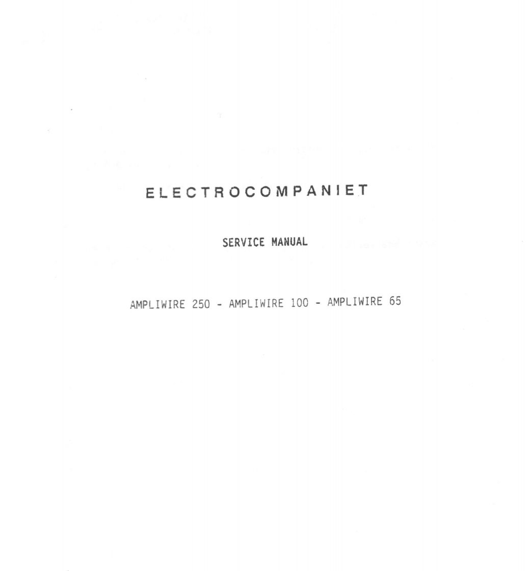 Electrocompaniet-AW250-pwr-维修说明书手册含电器原理图