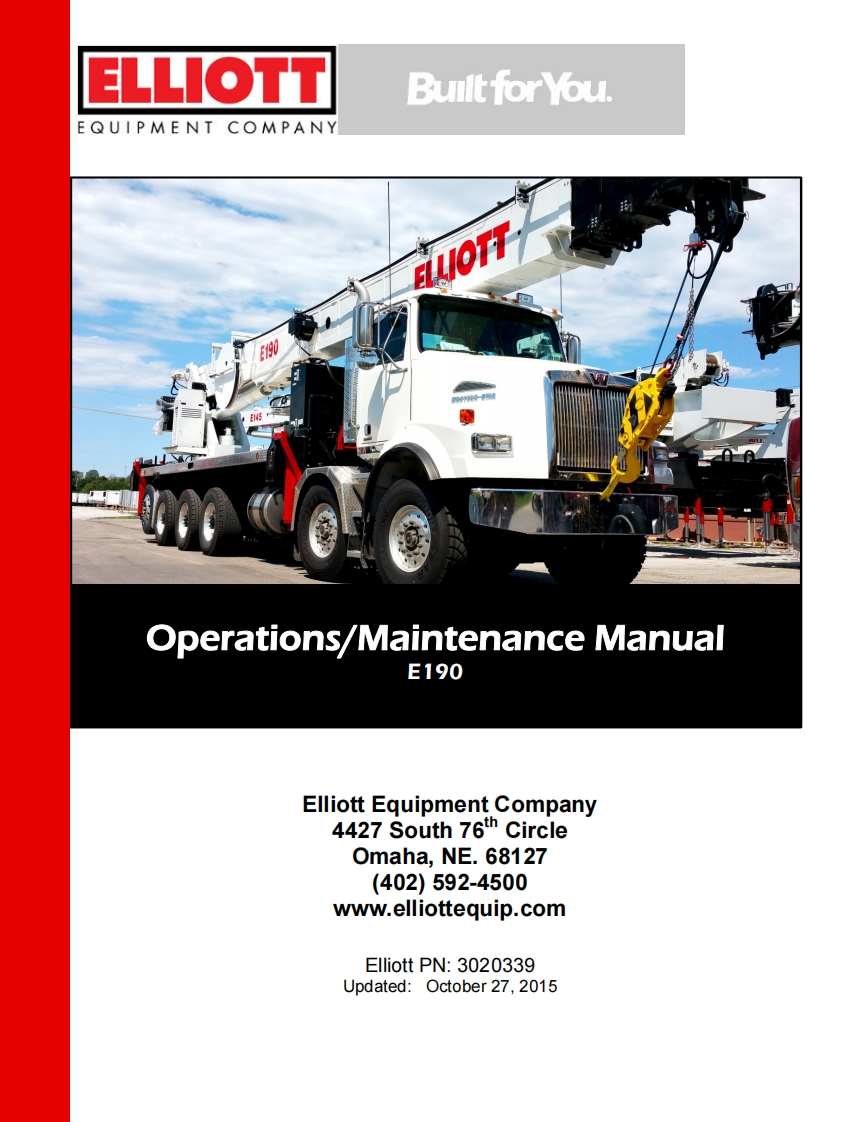 Elliott-E190-驾驶操作与日常维修保养说明书手册