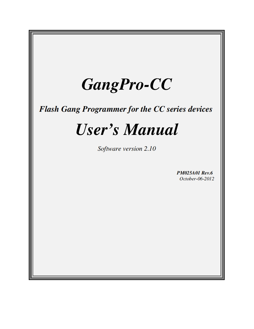 Elprotronic_操作说明书手册sGangPro-CC_操作说明书手册-GangPro-CC.wpd