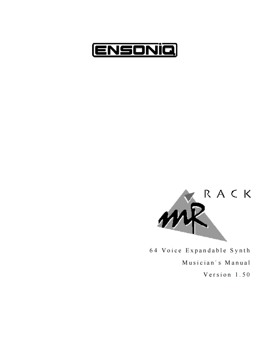 Ensoniq-mr-rack-使用说明书手册