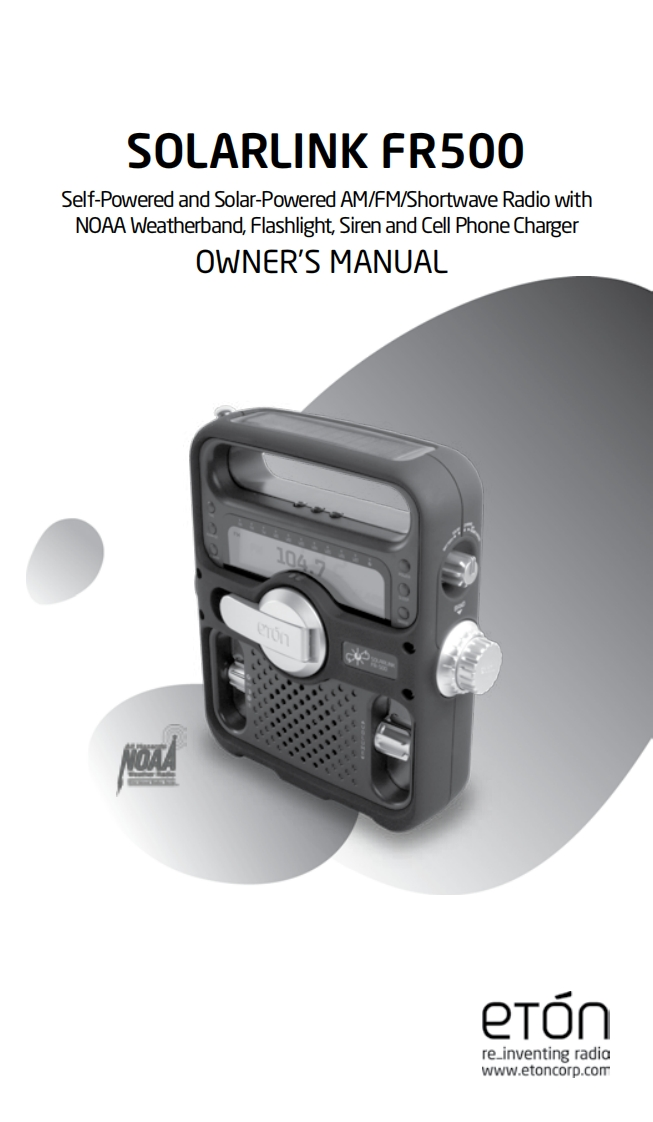 Eton_FR500_Manual操作说明书手册