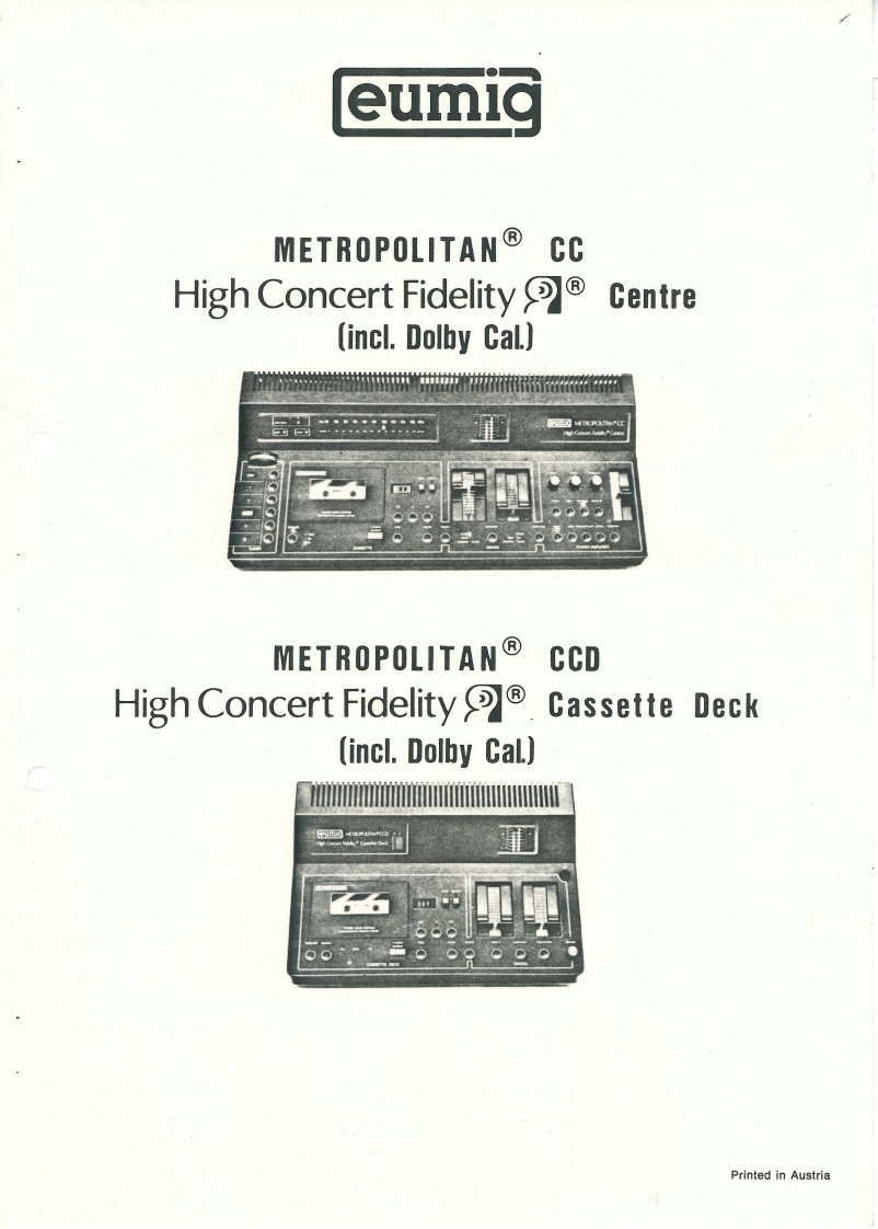 Eumig-Metropolitan-mc-维修说明书手册含电器原理图