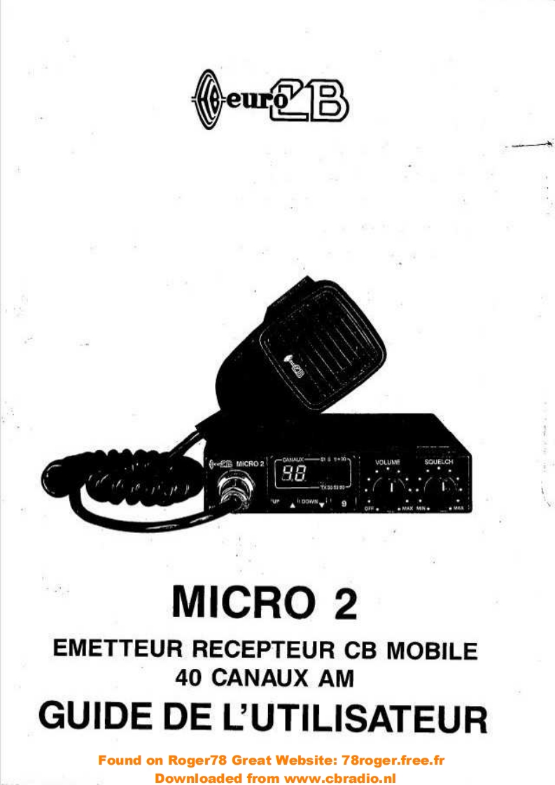 Euro-CB_Micro2_FR维修说明书手册含电气原理图