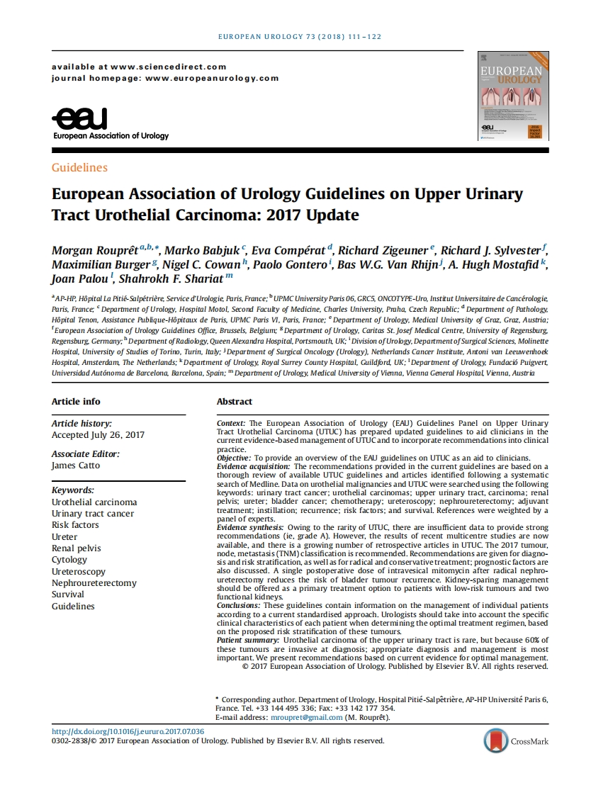 European-Association-of-Urology-Guidelines-on-Upper-Urinary-Tract-Urothelial-Carcinoma-2017-Update