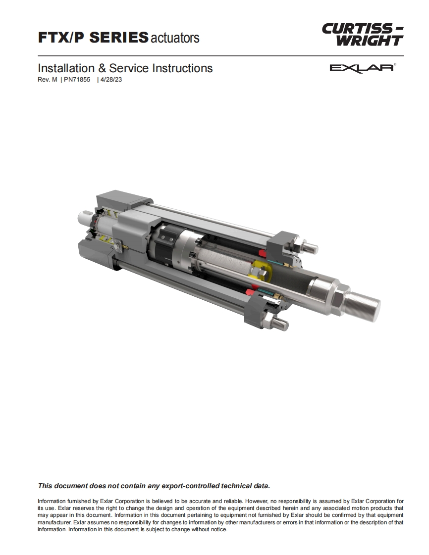 Exlar_FTX_FTP_rollerscrew_actuator_操作说明书手册