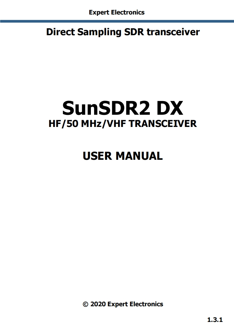 Expert_SunSDR2_DX_使用说明书手册_2020