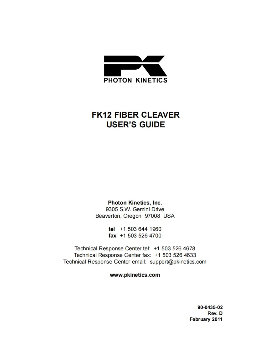 FK12-Fiber-Cleaver-Users-操作说明书指南