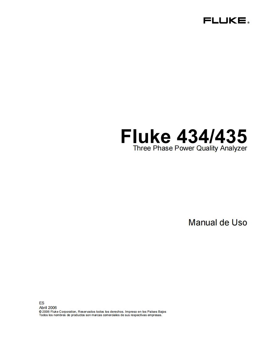 FLUKE435-操作说明书手册-de-Usuario