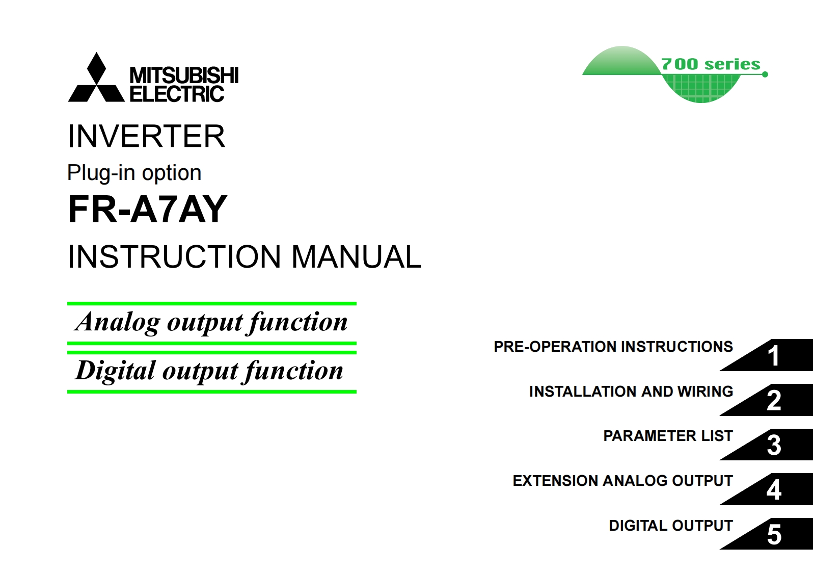 FR-A7AYInstruction使用说明书手册