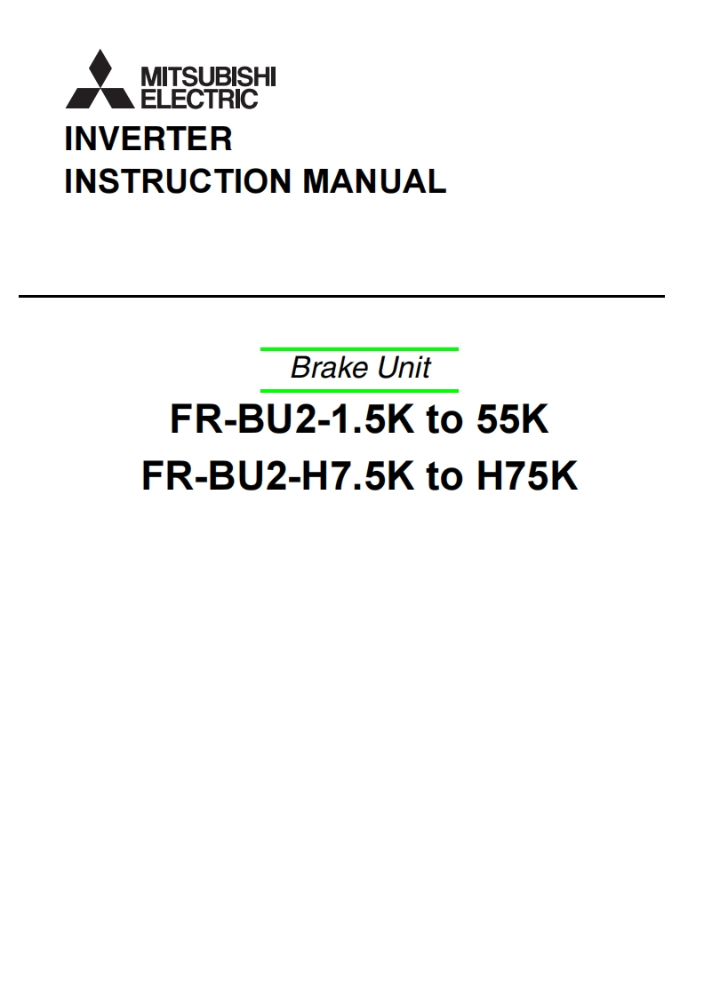 FR-BU2Instruction使用说明书手册