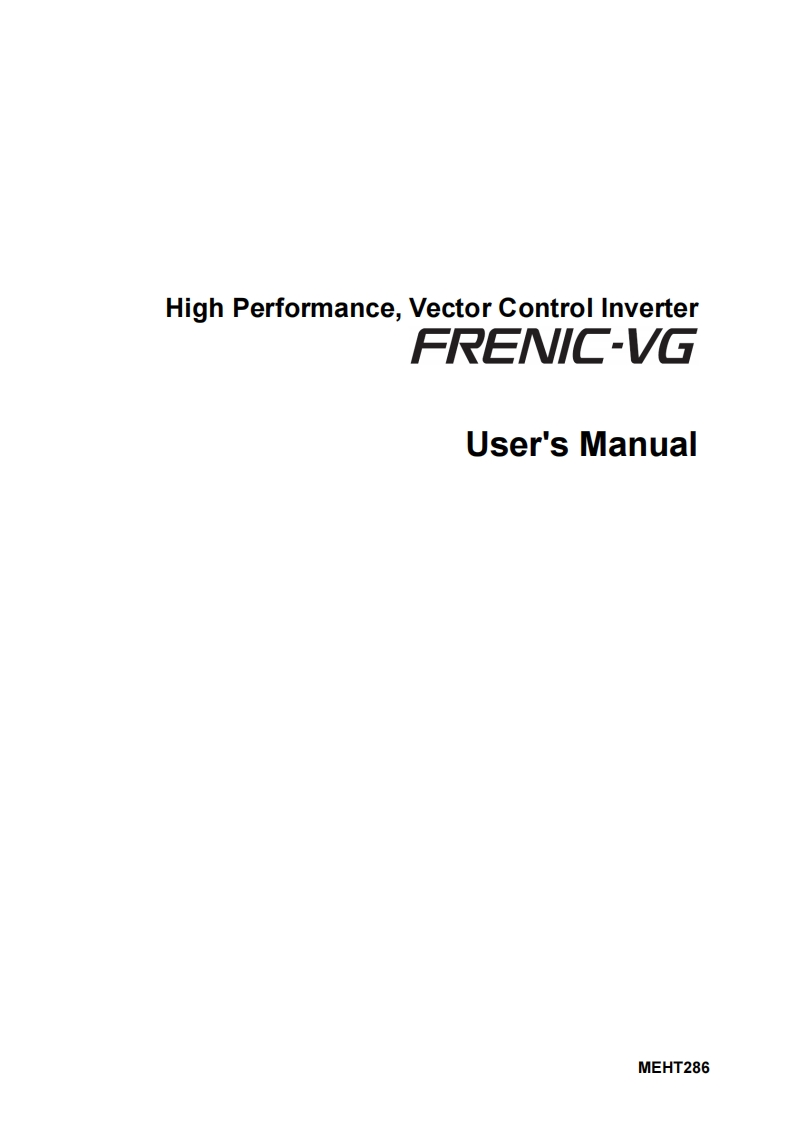 FRENIC-VG_Unit_操作说明书手册_en