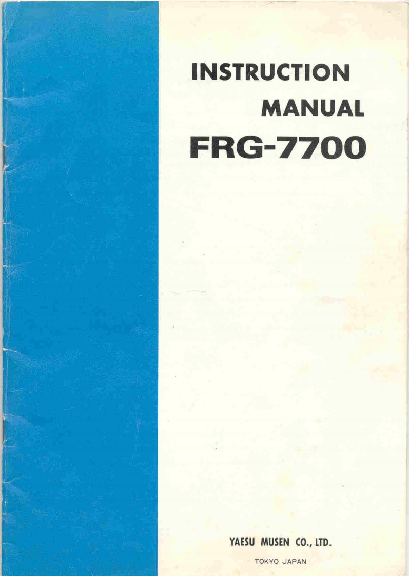 FRG-7700_Manual操作说明书手册