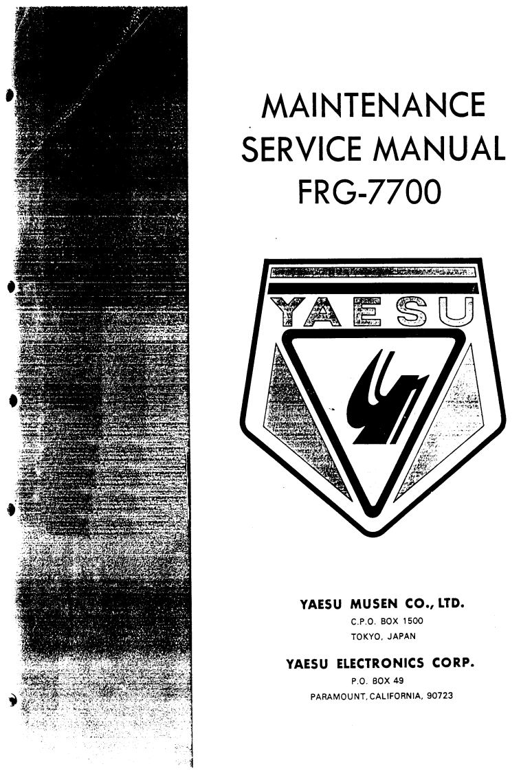 FRG-7700_Service_Manual维修手册含电器原理图