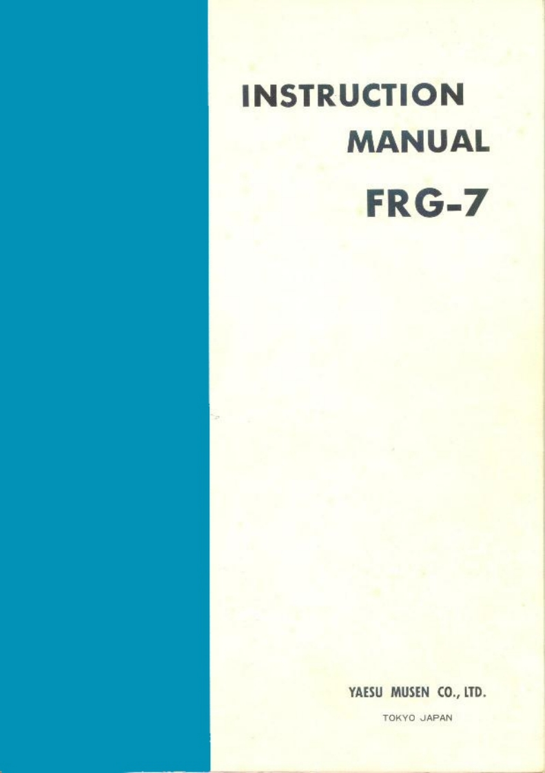 FRG-7_Manual操作说明书手册