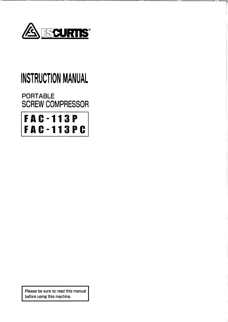 FS-Curtis-FAC-113P-113PC-使用说明书手册-Kubota