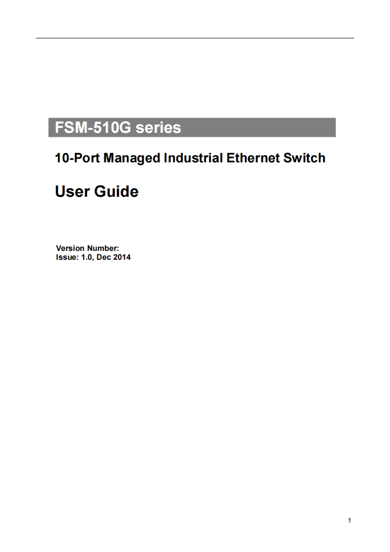 FSM-510G_用户操作说明书手册1.0
