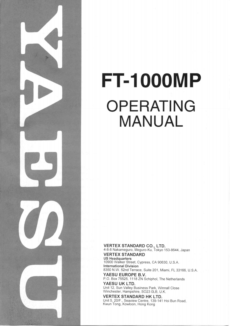 FT-1000MPOperating使用说明书手册