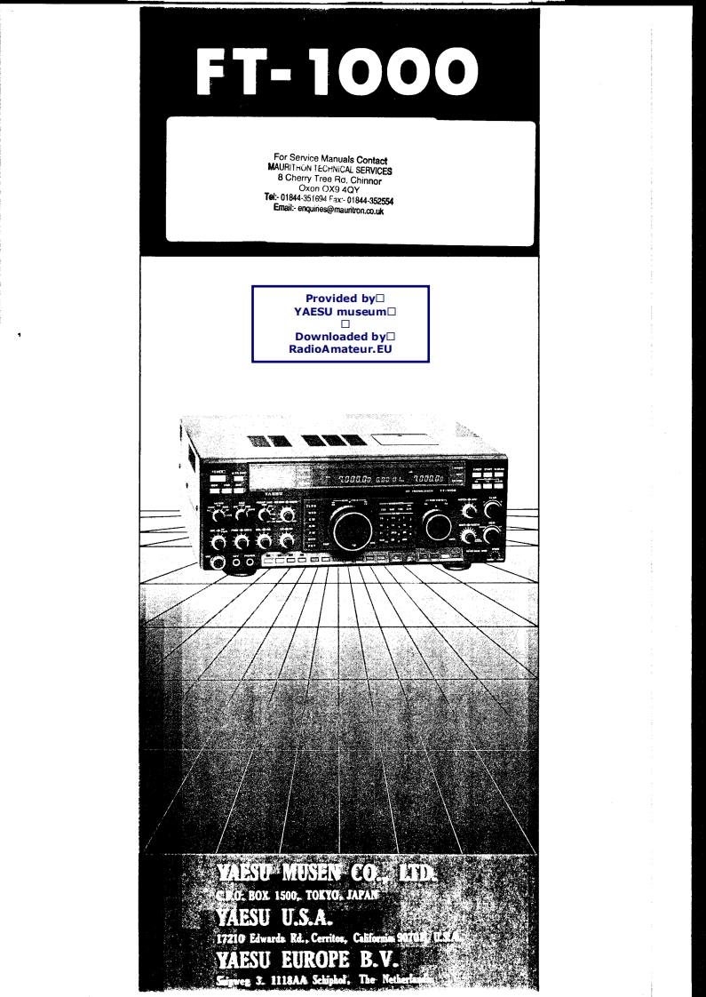 FT-1000_serv维修手册含电器原理图