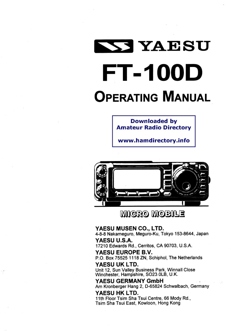 FT-100D_使用说明书手册