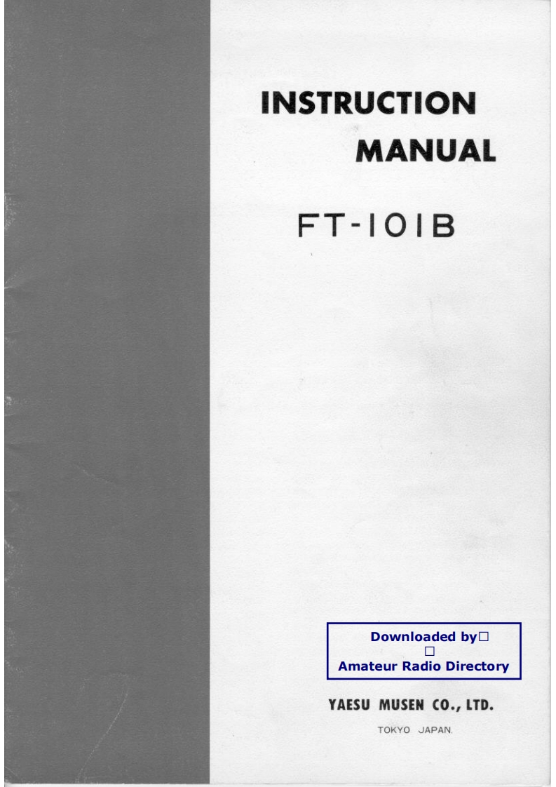 FT-101B_user操作说明书手册