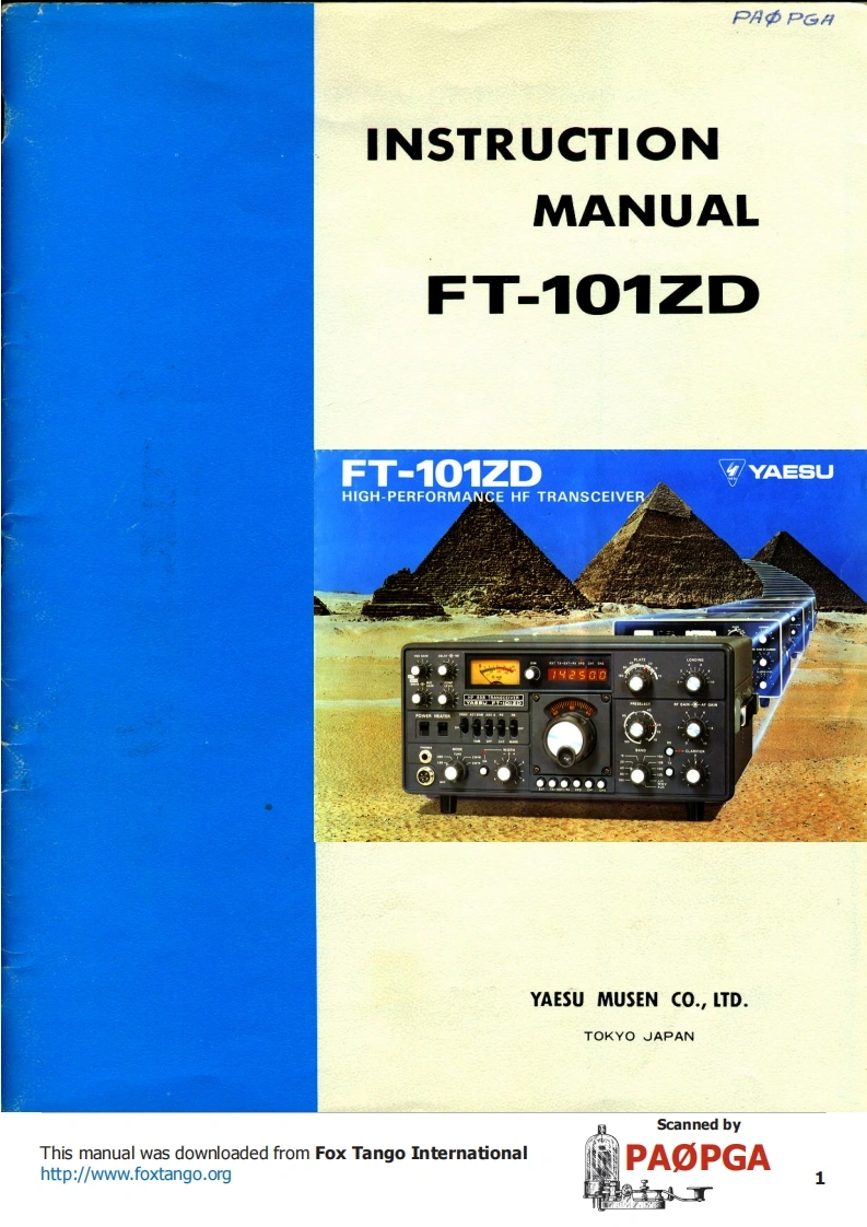 FT-101ZDMk1_使用说明书手册_PA0PGA