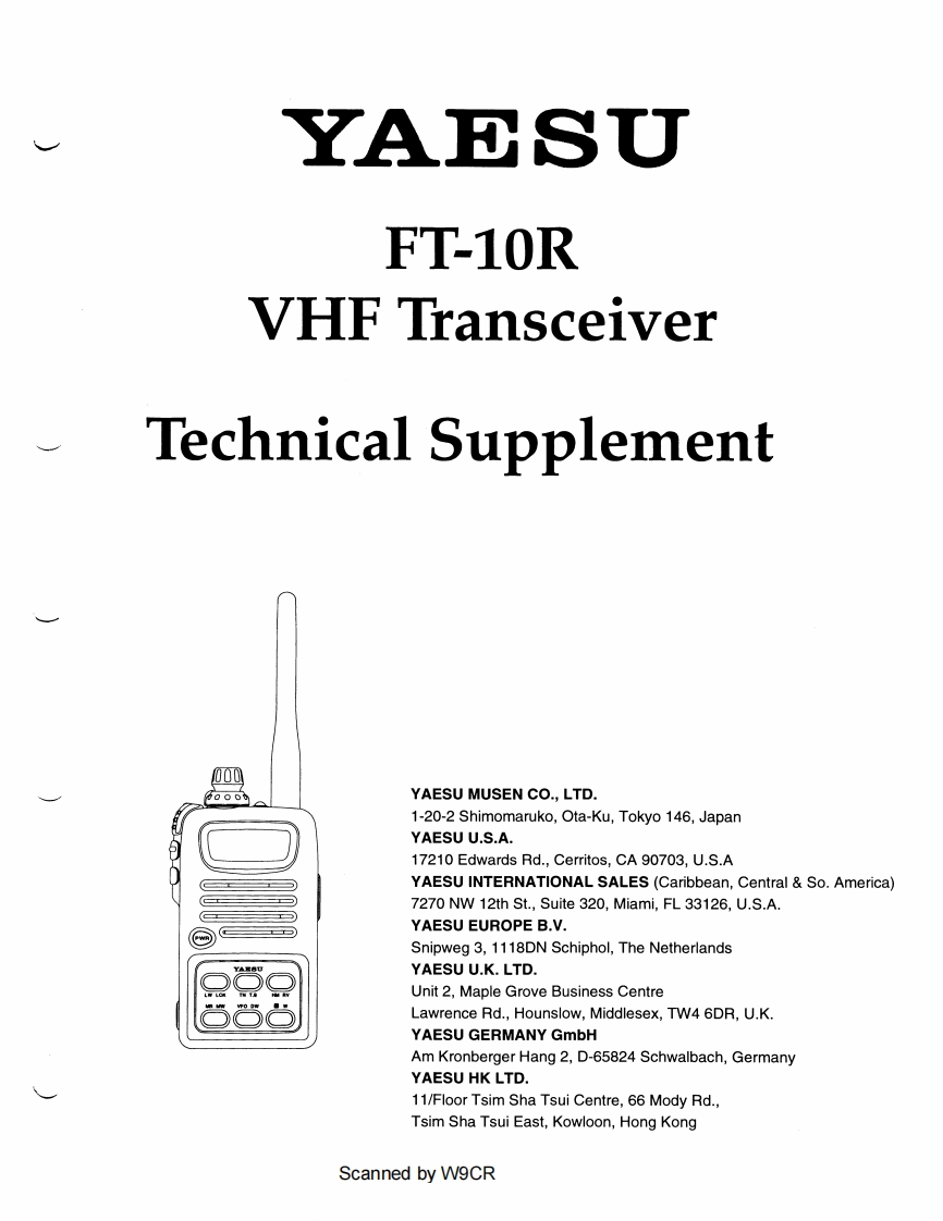 FT-10R_Technical_Supplement_Service_Manual维修维护手册