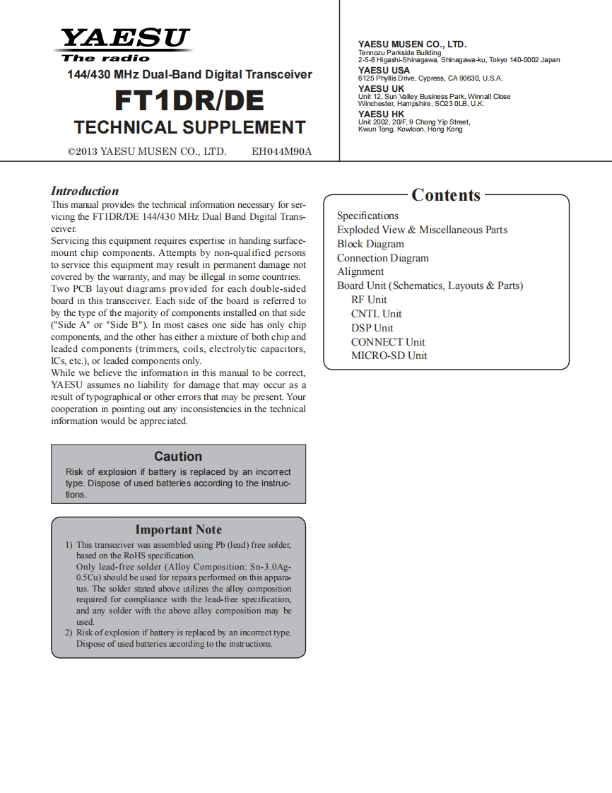 FT-1DE_DR_serv维修手册含电器原理图-找手册网