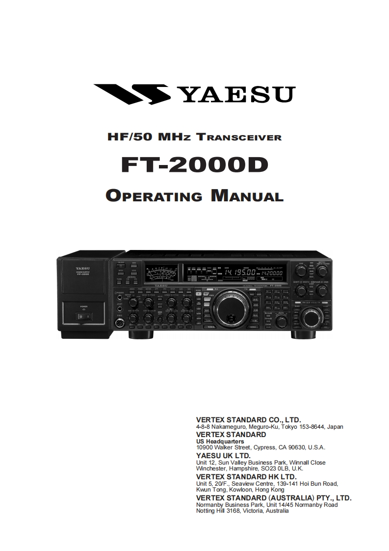 FT-2000D_使用说明书手册_2009